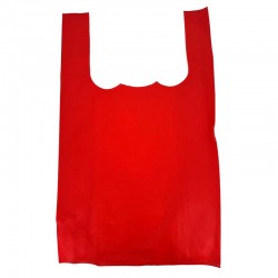 Lot de 12 sacs bretelles rouges non tissé en polypropylène 36x61x19cm
