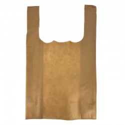 Lot de 12 grands sacs non-tissé réutilisables 44x74x19cm - brun clair