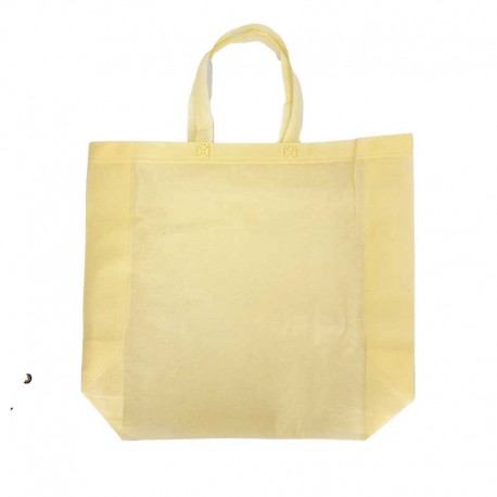 12 sacs cabas intissé ivoire réutilisable 45x40x12cm
