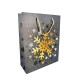 12 sacs cadeaux de noël gris acier motif flocon doré 26x10x32cm - 12361