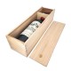 Boîte 1 bouteille en bois à couvercle coulissant 10x35x10cm