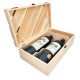 Boîte à vin pour 2 bouteilles en bois de pin à fermeture crochet 19x35x9.5cm