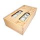 Boîte pour 2 bouteilles à fenêtre en bois de pin 19x35x9.5cm