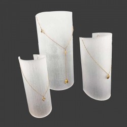 Lot de 3 porte collier en acrylique en forme de cylindre transparent mat