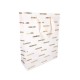 12 petits sacs papier luxe blancs à motif de traits dorés 18x10x23cm