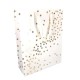 12 grands sacs papier luxe blancs à motif doré d'étoiles 30x12x41.5cm