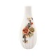 Petit vase blanc soliflore en céramique blanc avec déco de fleurs