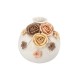 Petit vase boule en céramique blanc avec roses en relief
