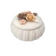 Petite boîte à bijoux en céramique blanc couvercle orné de roses