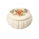 Petite boîte à bijoux en céramique blanc couvercle orné de fleurs