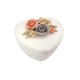 Petite boîte à bijoux en céramique en forme de cœur et roses en relief