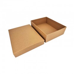 Boîte cadeaux cartonnée kraft brun naturel - 19x14x5.5cm