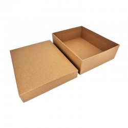 Boîte cadeaux plate en carton kraft brun naturel - 22x17x6.5cm