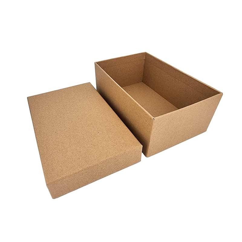 Boîte en carton kraft brun naturel avec couvercle, boîte en kraft brun
