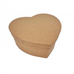 Petite boîte en forme de cœur en carton kraft brun - 16x14x6cm