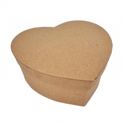 Grande boîte en forme de cœur en carton kraft brun - 22x20x9cm