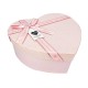 Grande boîte cadeaux en forme de coeur couleur rose poudré 18x21x9cm