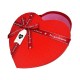 Petite boîte cadeaux en forme de coeur rouge avec nœud 13x15x6cm