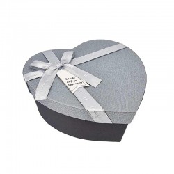 Petite boîte cadeaux en forme de coeur gris perle 13x15x6cm
