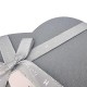 Grande boîte cadeaux en forme de coeur couleur gris perle 18x21x9cm