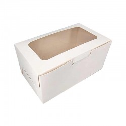 12 petites boîtes à fenêtre en carton blanc à plier - 16x9x7.5cm