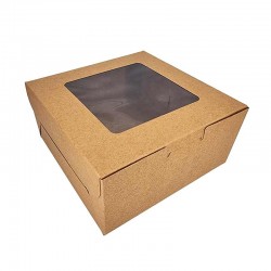12 boîtes à fenêtre en kraft de forme carrée à plier - 16x16x7.5cm