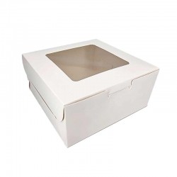 12 boîtes à fenêtre en carton blanc de forme carrée à plier - 16x16x7.5cm