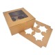 12 boîtes à fenêtre carrées en carton kraft pour petits pot ou bougies - 16x16x7.5cm