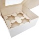 12 boîtes à fenêtre carrées en carton blanc pour petits pot ou bougies - 16x16x7.5cm