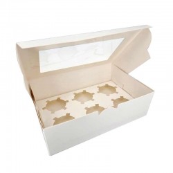 12 boîtes à fenêtre en carton blanc pour petits verres ou bougies - 24x16x7.5cm