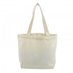 12 grands sacs tote bag réutlisables en coton naturel écru - 42x31x9cm