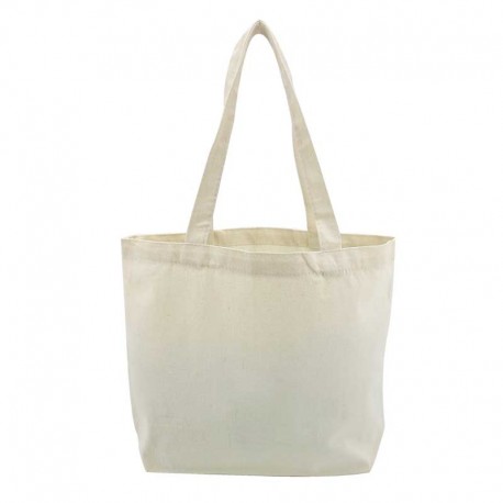 12 grands sacs tote bag réutlisables en coton naturel écru - 42x31x9cm