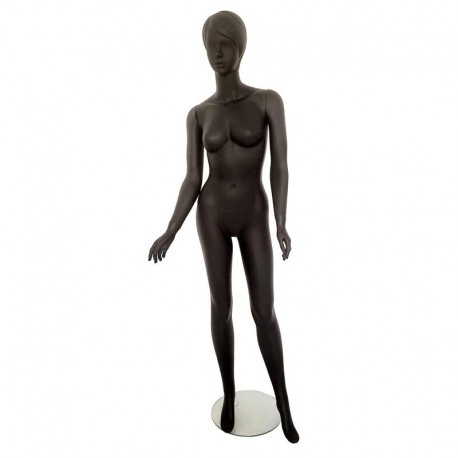 Mannequin magasin femme avec visage abstrait en résine noire