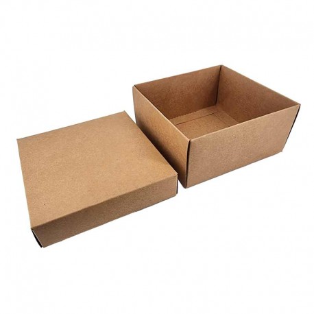 12 petites boîtes cadeaux à plier en carton 13x13x6cm - kraft