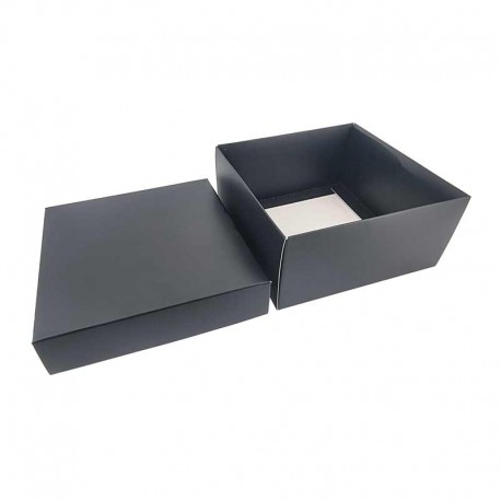 12 petites boîtes cadeaux à plier en carton 13x13x6cm - noir