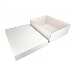 12 grandes boîtes cadeaux à plier en carton 30x23x9cm - blanc