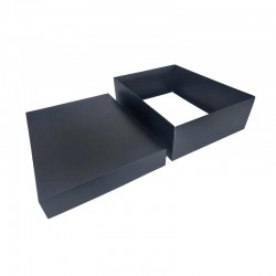 12 boîtes cadeaux à plier en carton 22x17x7.5cm - noir