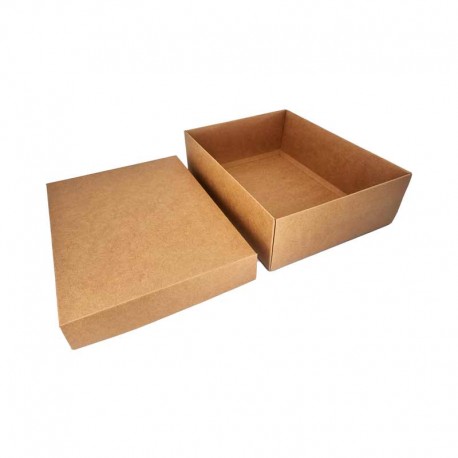12 boîtes cadeaux à plier en carton 22x17x7.5cm - kraft