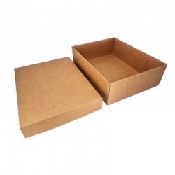12 grandes boîtes cadeaux à plier en carton 30x23x9cm - kraft