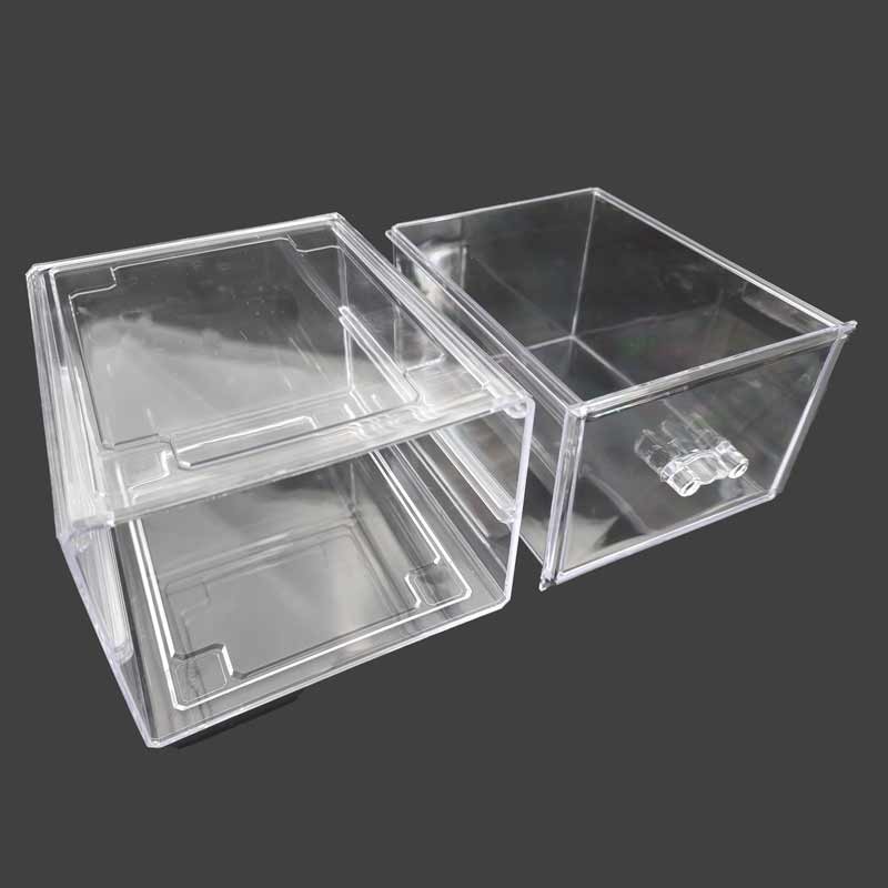 Boîte de rangement cosmétique à 1 tiroir, boîte en acrylique empilable