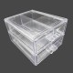 Boîte de rangement en acrylique empilable à 2 tiroirs à compartiments