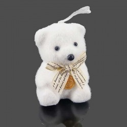 Ours blanc à suspendre pour décoration sapin de noël