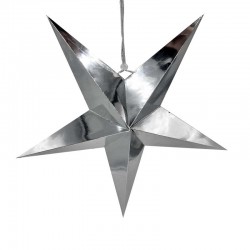 Étoile de Noël décorative à suspendre en carton pelliculé argenté