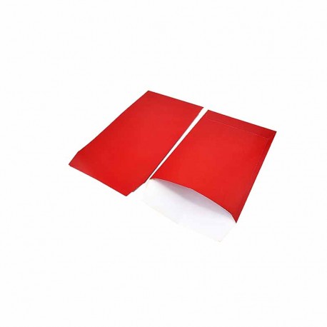 100 petites pochettes cadeaux en papier glacé 7x13cm - rouge