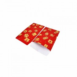 100 petits sachets cadeaux de noël en papier rouge motif de cadeaux 6x10cm