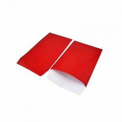 Lot de 50 pochettes cadeaux en papier glacé 16x24cm - rouge