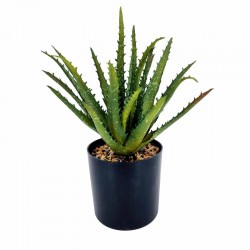 Aloe vera artificielle avec pot en plastique noir