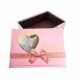 Boîte à fenêtre en forme de cœur avec couvercle 26x19x8cm - Rose clair
