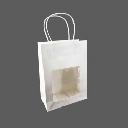 20 sacs papier à fenêtre L16 x H22 x P8 cm - blanc