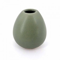 2 mini-vases boule en céramique - vert sauge